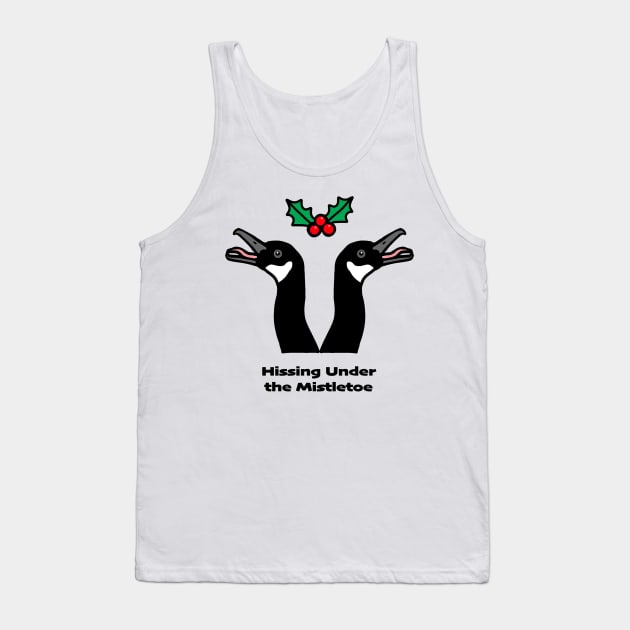 Hissing Under the Mistletoe Geese Tank Top by Rosie's Rings and Things